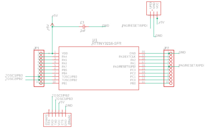 Attiny3216 breakout schematics